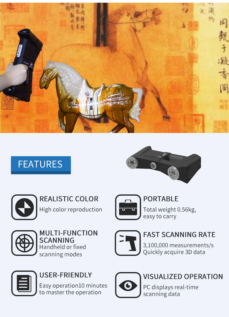 MINGDA CScan colorful handheld portable 3d Scanner(图3)